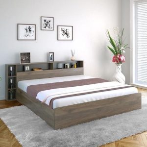 Wooden bed fabricated of MDF wood with anti-scratch, High-pressure Decorative laminated 160×200 cm 140× 200cm 120×200cm Available in any color of wood